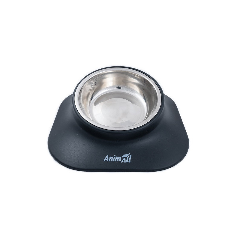 ТМ AnimAll Миска металева на підставці, чорна 420 мл