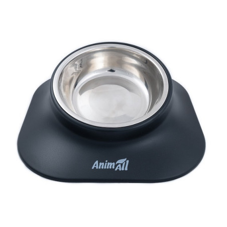 ТМ AnimAll Миска металева на підставці, чорна 420 мл