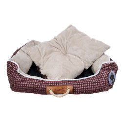АnimAll Лежак Nena Star з візерунком XL BORDO (84X66X19)