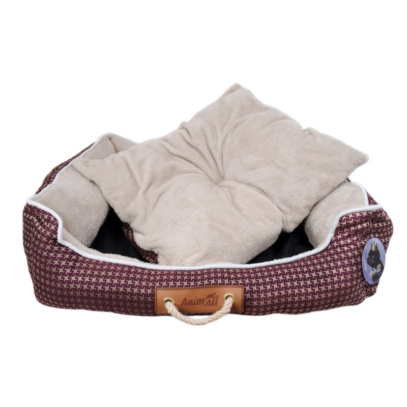 АnimAll Лежак Nena Star з візерунком XL BORDO (84X66X19)