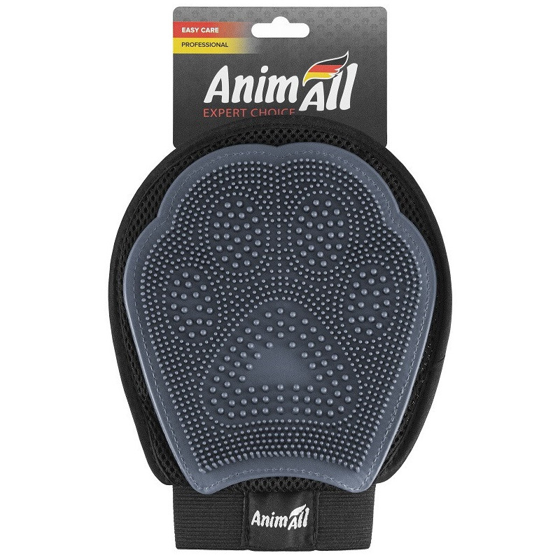 Рукавичка для вичісування шерсті AnimAll Groom для тварин, сіра