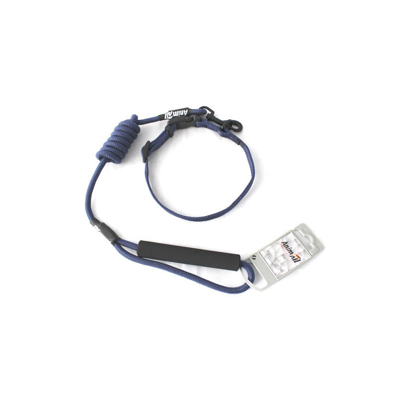 Комплект нашийник з повідцем AnimAll для собак, S, 0.8×120 см/37-46 см, темно-синій