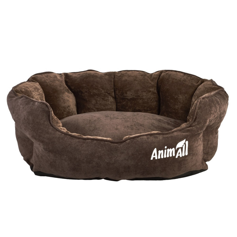 Лежак AnimAll Royal Velours М Chocolate для котів і собак, 53×47×21 см