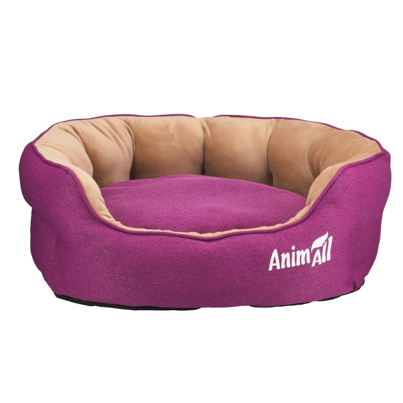 Лежак AnimAll Royal Velours М Fuchsia для котів і собак, 53х47х21 см