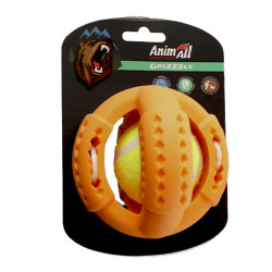 Іграшка AnimAll GrizZzly для собак, тенісний м'яч, жовто-помаранчевий, 11.2 см