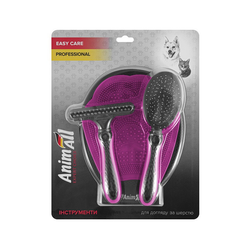 Набір для грумінгу 3 в 1 AnimAll, рожевий