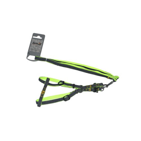 Набір шлея та повідець AnimAll Denim, зелений 1×120 см/1×28-38 см