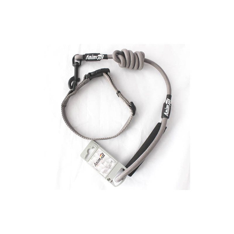 Комплект нашийник з повідцем AnimAll для собак S, сірий