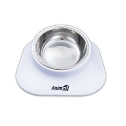 ТМ AnimAll Миска металева на підставці, біла 420 мл
