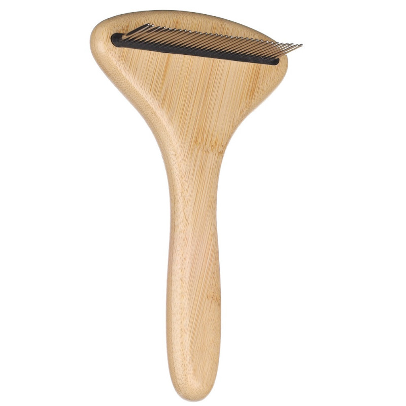 Flamingo 522390 Граблі BAMBOO для вичісування підшорстку для собак, зубів 31шт|17х10см