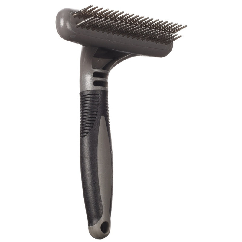 Фламінго 517720 Граблі двухрядові для вичісування підшорстку з круглими зубчиками для собак, зубів 19/20шт|17,5х11,5см, 