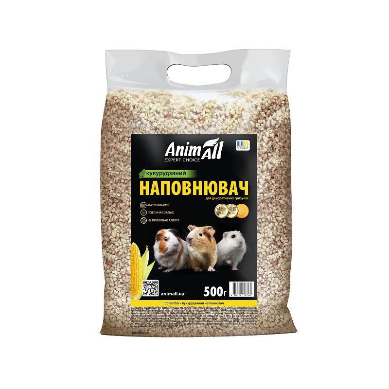 AnimAll Кукурудзяна підстилка для гризунів, 500 г