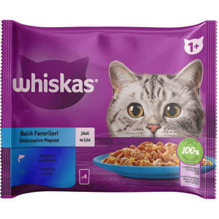 Корм для кішок Whiskas тунець, лосось в желе 4х85 г