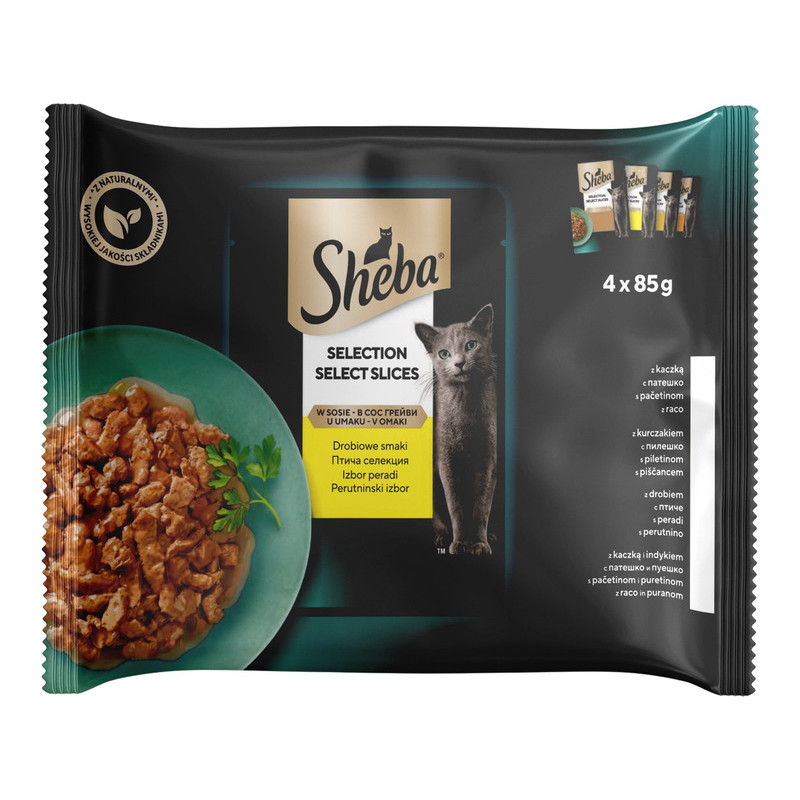 Sheba Корм для кішок асорті з м'яса птиці в соусі 4х85 г