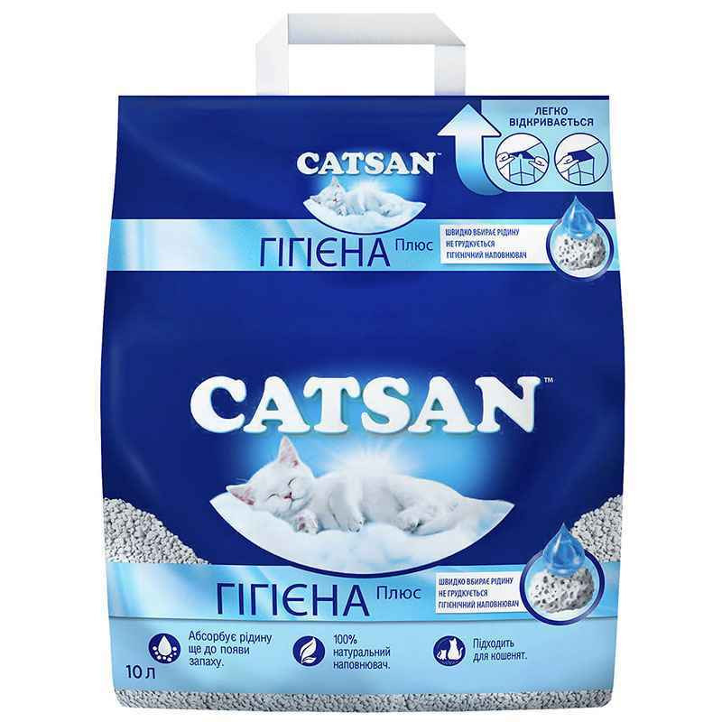 Catsan Hygiene plus 10 л | Поглинаючий наповнювач для кішок та котів