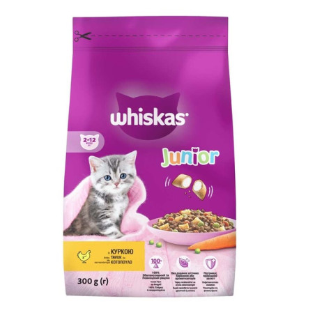 Whiskas junior Сухий корм для кошенят з куркою 300 г