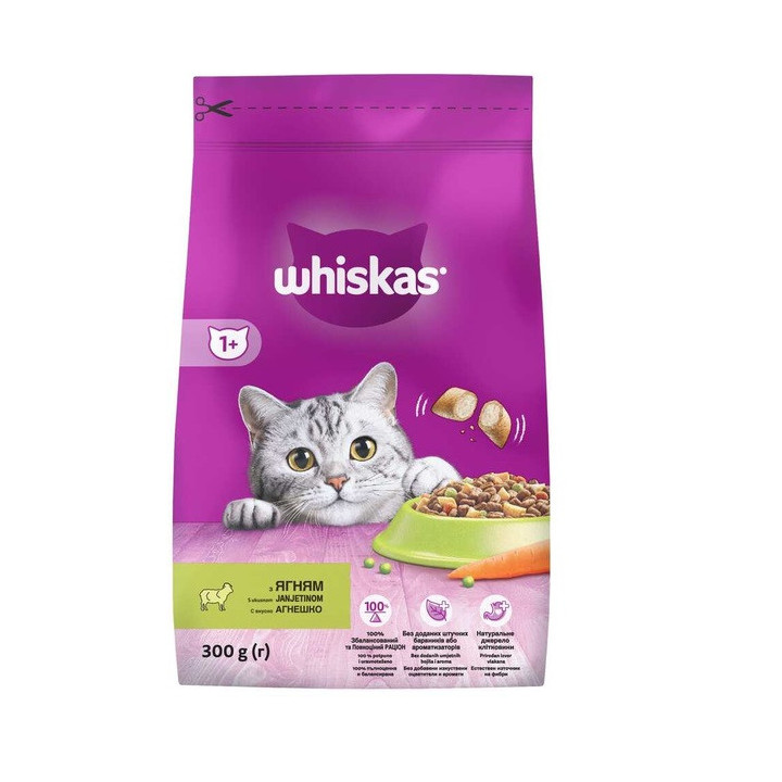 Whiskas Сухий корм для котів з ягням 300 г