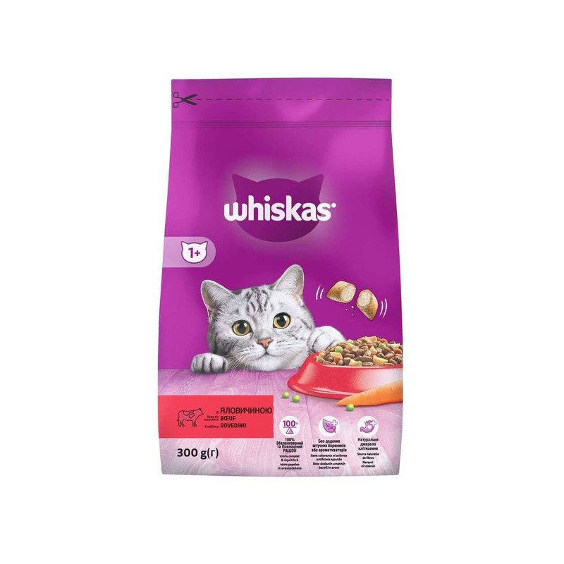 Whiskas Сухий корм для котів з яловичиною 300 г
