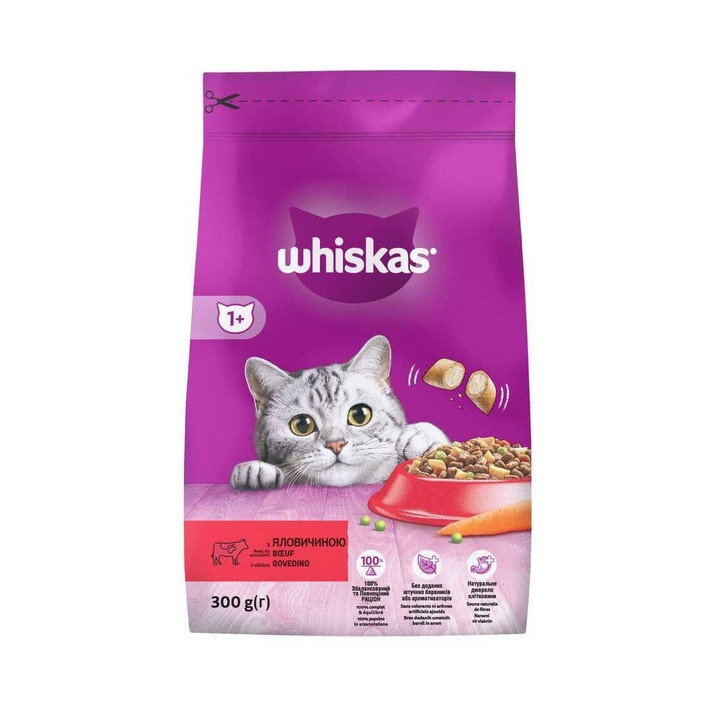 Whiskas Сухий корм для котів з яловичиною 300 г