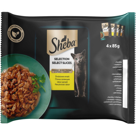 Sheba Корм для кішок асорті з м'яса птиці в соусі 4х85 г
