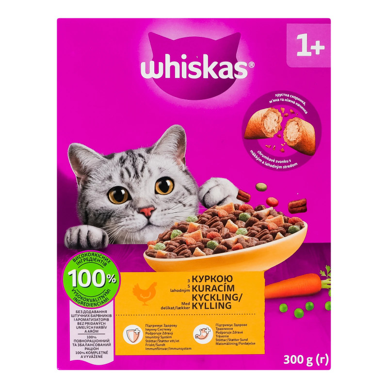 Whiskas сухий корм для котів З куркою  300 г