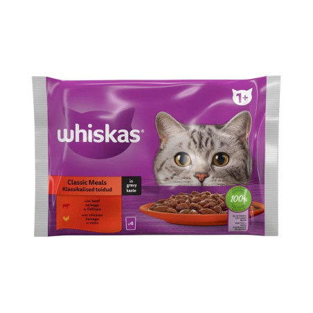 Whiskas класичне меню Яловичина та Курка 4х85 г - Корм для кішок