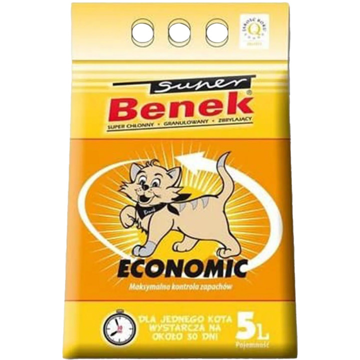Гігієнічний наповнювач для котячих туалетів Super Benek Economic 5 л