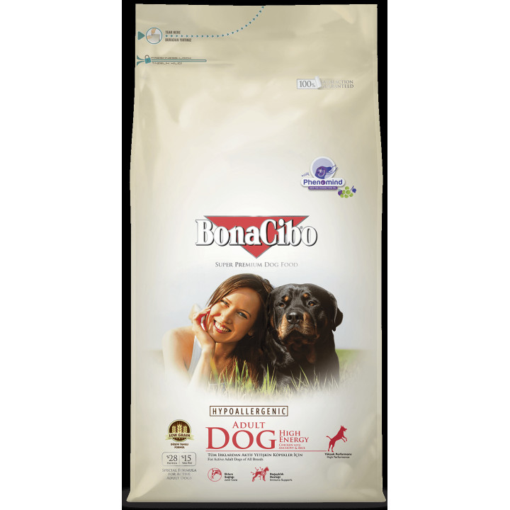 Adult Dog High Energy Chicken And Rice With Anchovy 15 кг