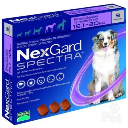 Nexgard Spectra Жувальні Таблетки Від Бліх, Кліщів Та Глистів Для Собак 15-30 кг (1 Шт)