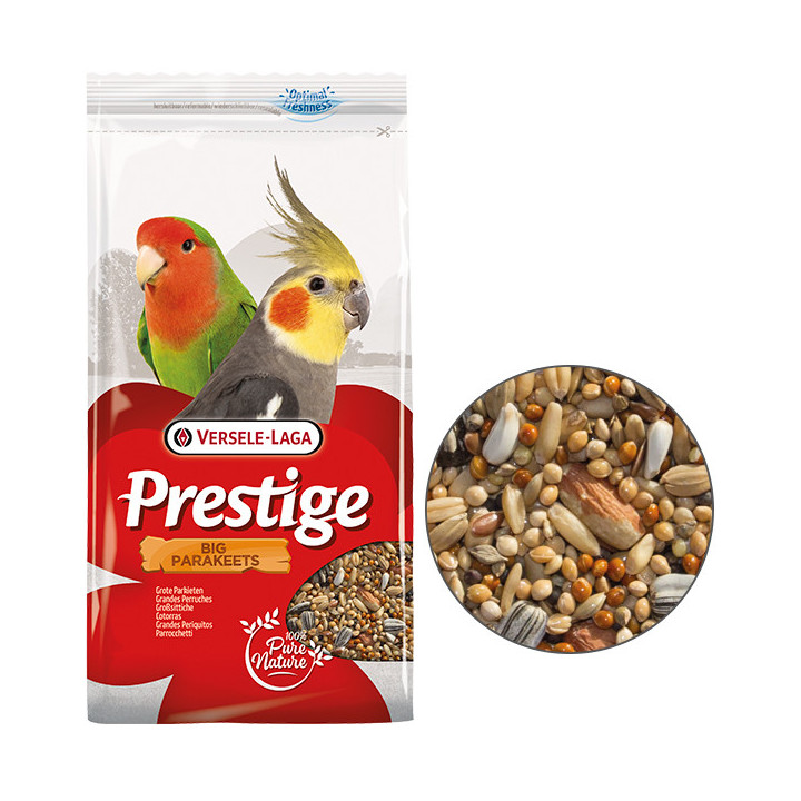 Versele-Laga Prestige Big Parakeets - корм для середніх папуг, зернова суміш, горіхи 1 кг
