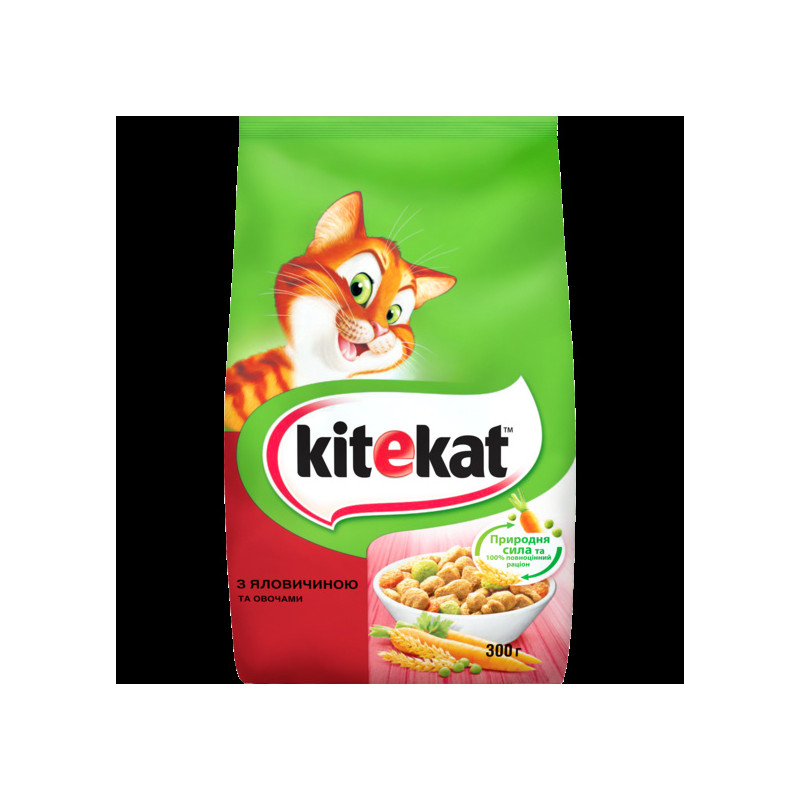 KITEKAT З Яловичиною Та Овочами Сухий Корм Для Кішок 300 Г
