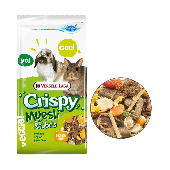 Versele-Laga Crispy Muesli Cuni - корм для карликових кроликів, зернова суміш 1 кг