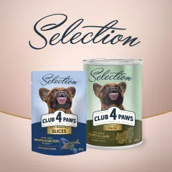 Premium Selection Повнораціонний консервований корм для дорослих собак Паштет з куркою і ягням 400 г