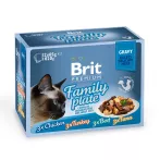 Корм Brit Premium Консервований Для Котів Бріт Преміум М'ясна Тарілка З Куркою Та Індичкою З Тушкованою Яловичиною Та Грохом 85г