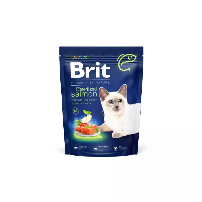 Корм Brit Premium Сухий Для Стерилізованих Котів Бріт Преміум Бай Нейчер Кет Стерилайзд З Лососем 300г Арт.171848