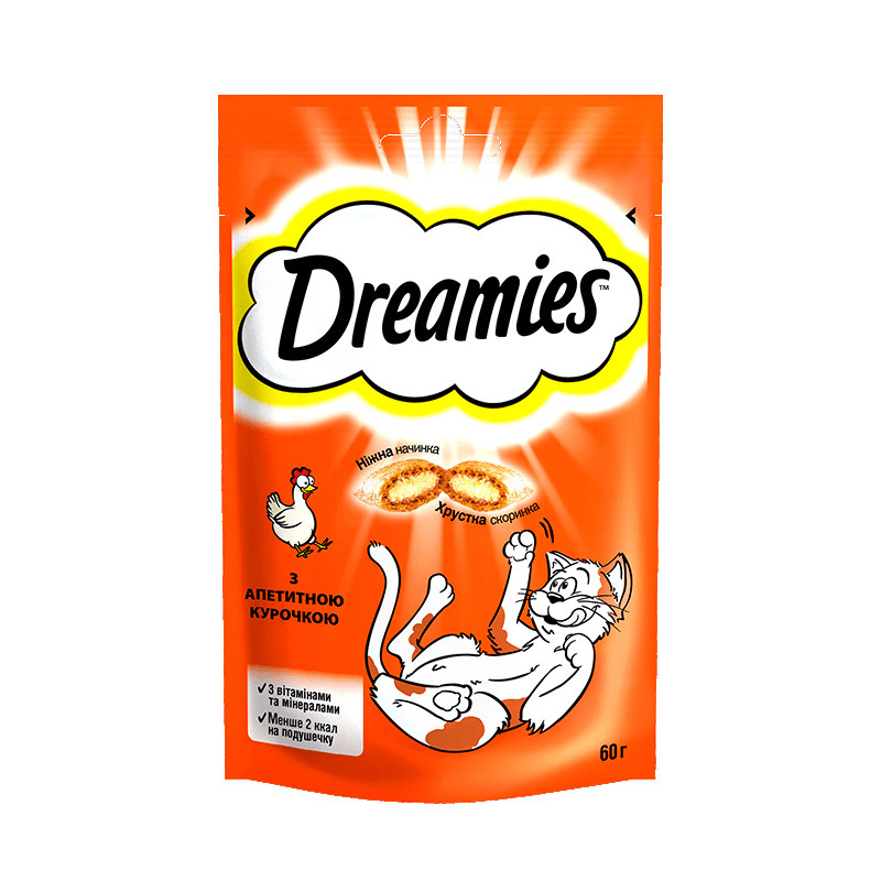 DREAMIES з апетитною курочкою | Ласощі для котів | Доставка по Україні