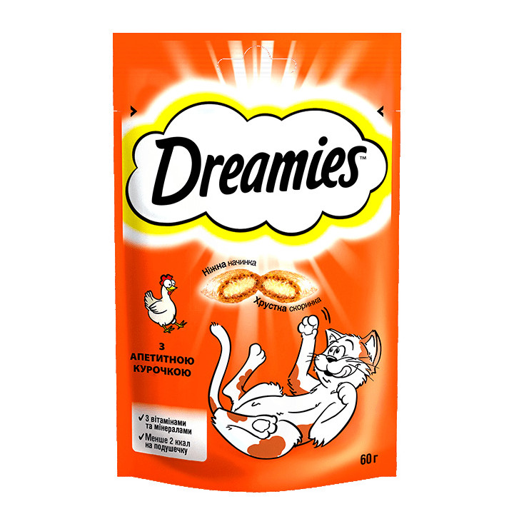 DREAMIES з апетитною курочкою | Ласощі для котів | Доставка по Україні