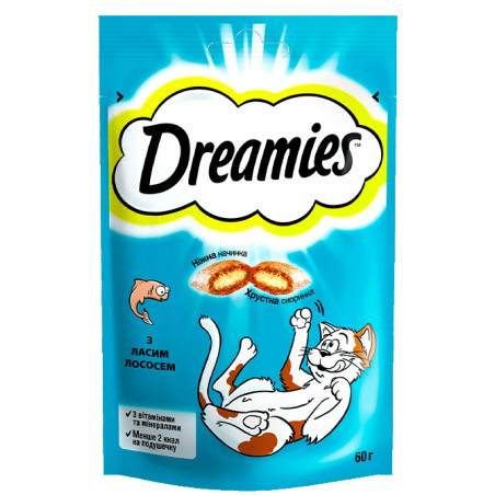 Dreamies з лососем | Ласощі для котів | Доставка по Україні
