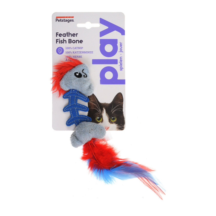Petstages Feather Fish Bone - Іграшка для котів з пір'ям