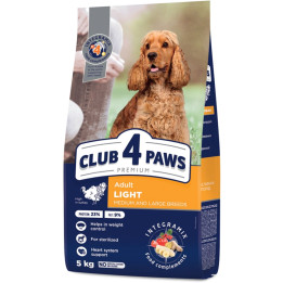 CLUB 4 PAWS ПРЕМІУМ КОНТРОЛЬ ВАГИ 5 кг - сухий раціон для собак з контролем ваги та збалансованою формулою