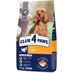 CLUB 4 PAWS ПРЕМІУМ КОНТРОЛЬ ВАГИ 5 кг - сухий раціон для собак з контролем ваги та збалансованою формулою