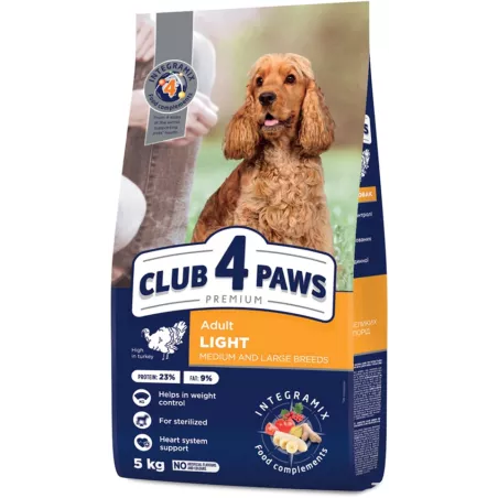 CLUB 4 PAWS ПРЕМІУМ КОНТРОЛЬ ВАГИ 5 кг - сухий раціон для собак з контролем ваги та збалансованою формулою