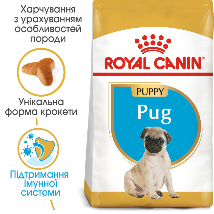 Royal Canin Pug Puppy 1.5 кг - Оптимальний Сухий Корм для Цуценят Мопса