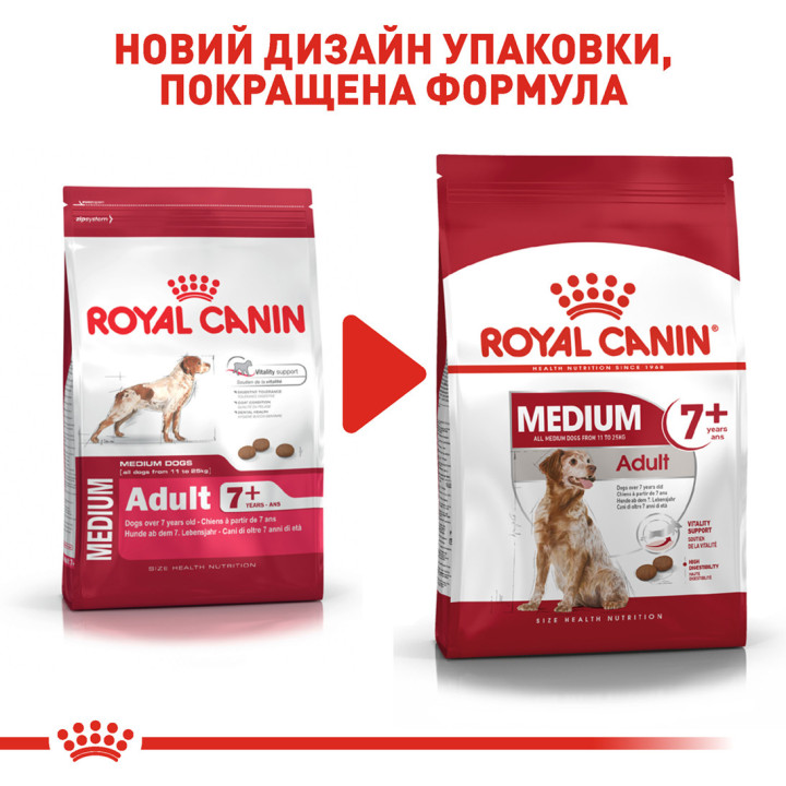 Medium Adult 7+ Сухий Корм Для Дорослих Собак Середніх Порід 4 кг