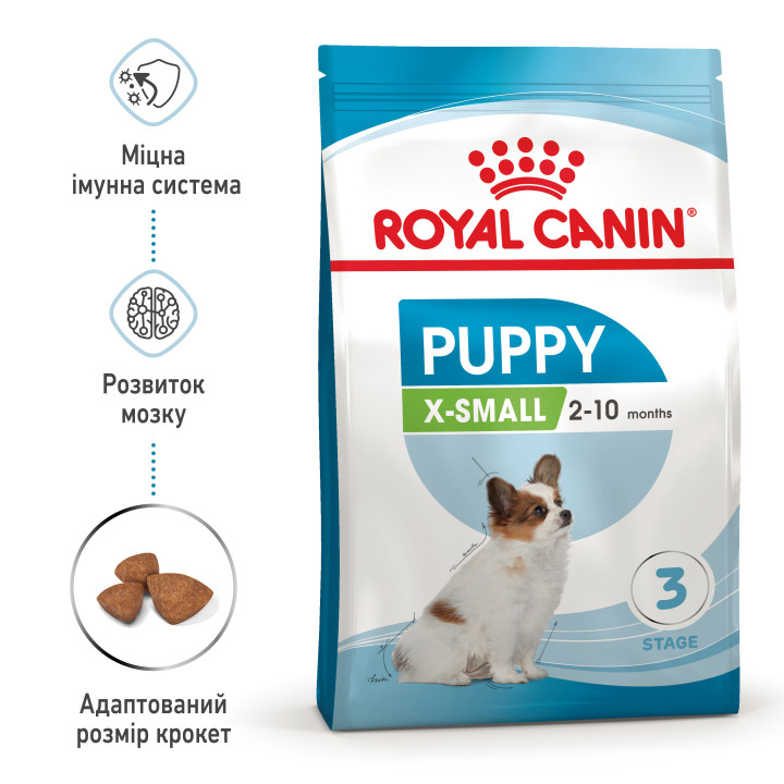 Royal Canin XSMALL PUPPY 3 кг, корм для цуценят мініатюрних порід, забезпечує здоров'я та енергію