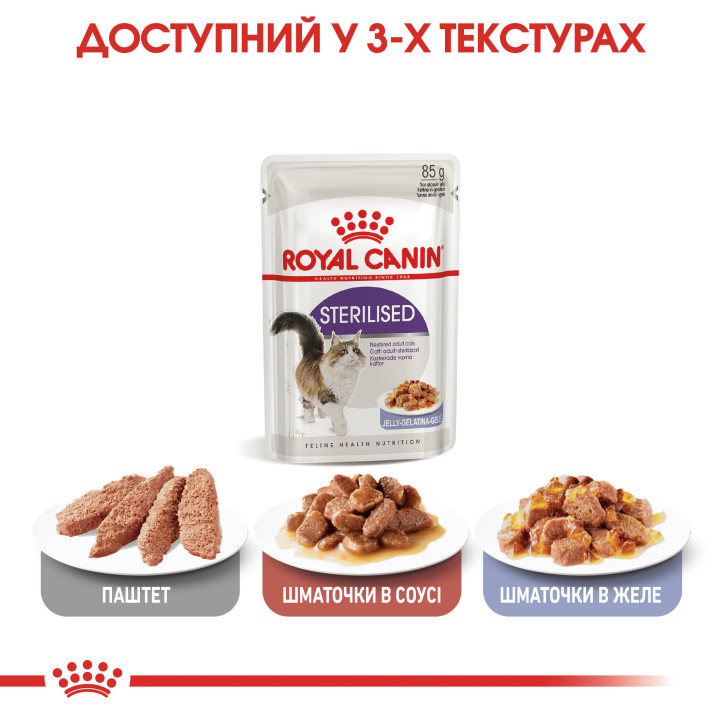 Royal Canin Sterilised Jelly 0.085 кг | Вологий корм в желе для стерилізованих котів