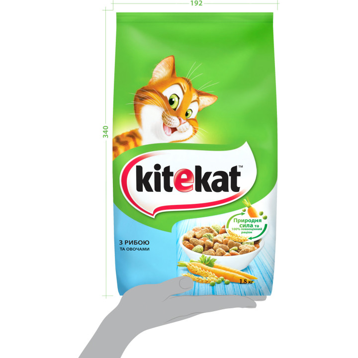 Корм Kitekat Риба з овочами – це повноцінний, збалансований корм для дорослих кішок, який містить всі необхідні поживні речовини