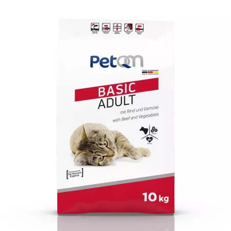 Збалансований сухий корм PetQM Cat Basic Adult з птицею та овочами - здорове харчування для вашої дорослої кішки