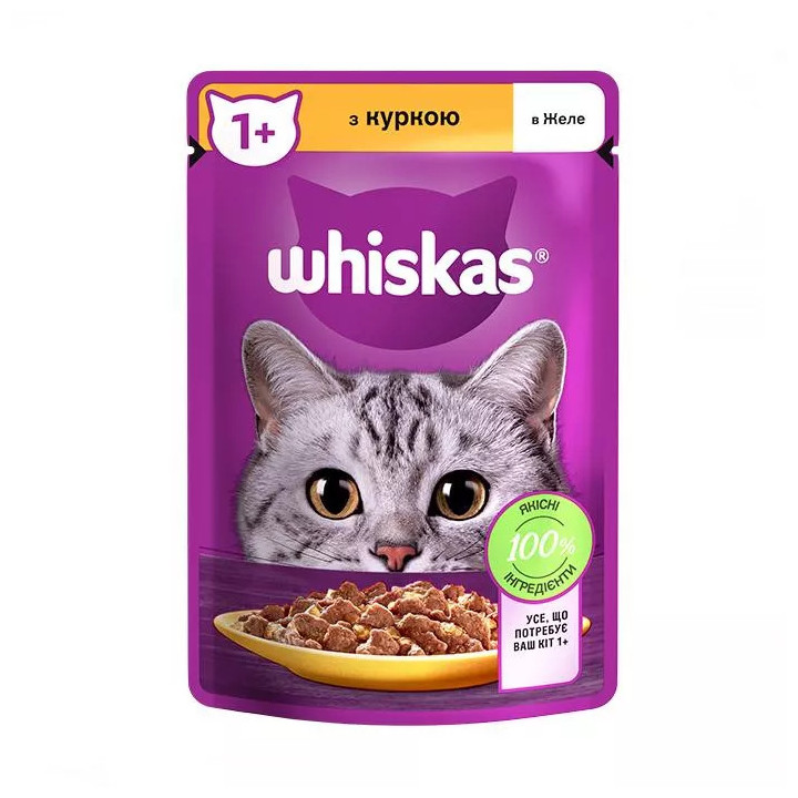 Whiskas Курка в желе 85 г | Консервований Корм Для Кішок